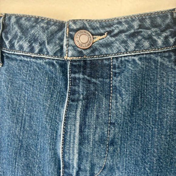 Vintage Y2K Old Navy Long Denim Blue Jean Skirt W/ Front Slit Size 1 Or XS 90’s - Picture 4 of 9